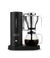 Aarke Matte Black coffee maker with glass carafe on a white background