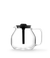 Front view of glass coffee carafe with handle and plastic lid, compatible with Aarke Coffee Maker.