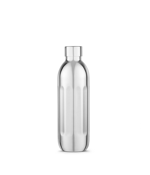 Front view of Aarke Stainless Steel Bottle Small for Carbonator Pro.