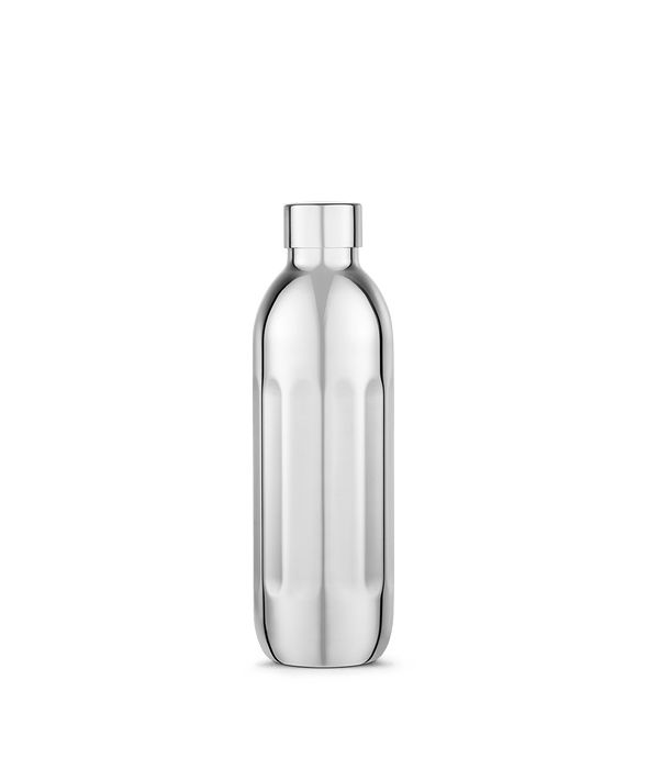 Front view of Aarke Stainless Steel Bottle Small for Carbonator Pro.