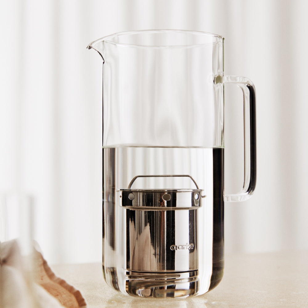Aarke Purifier glass water filter jug