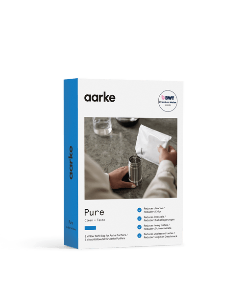 Aarke Pure Filter Granules refill packs for Aarke Water Purifier, for softer, cleaner and better-tasting water.